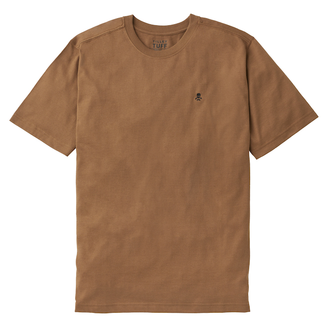 Tilley Tuff T-Shirt for Men in Sand Cotton with Logo - Small