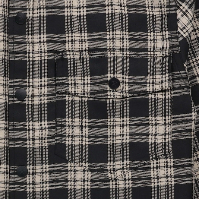 Tilley Tuff Work Shirt for Men with Chest Pockets in Black Plaid Twill - Large