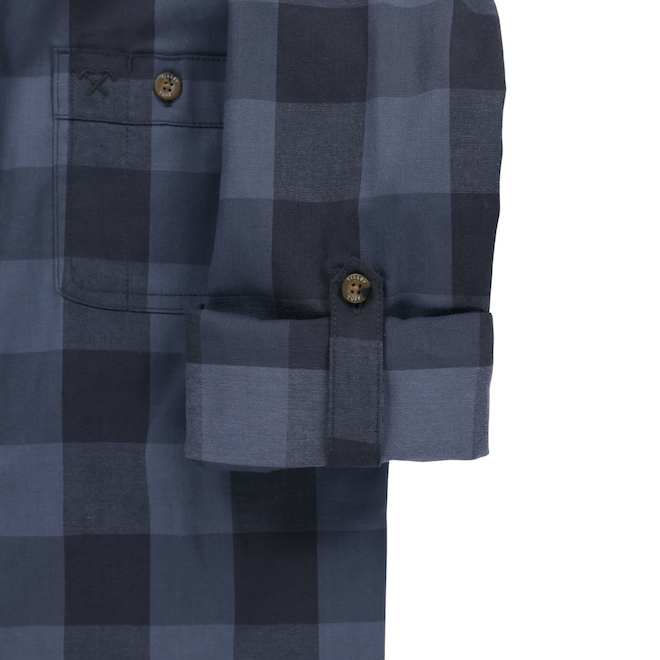 Tilley Tuff Work Shirt for Women with Chest Pockets in Blue Plaid Cotton - Large