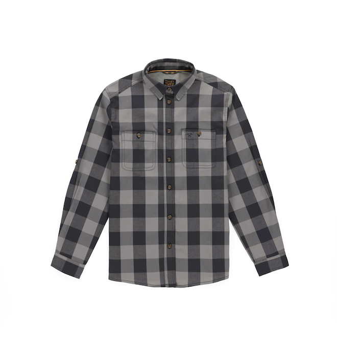 Tilley Tuff Work Shirt for Women with Chest Pockets in Olive Plaid Cotton - Small