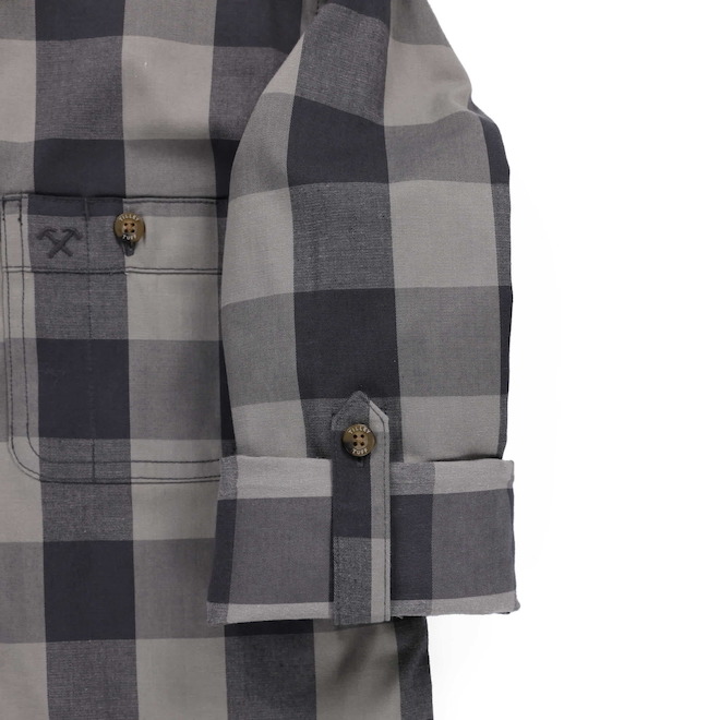 Tilley Tuff Work Shirt for Women with Chest Pockets in Olive Plaid Cotton - Small