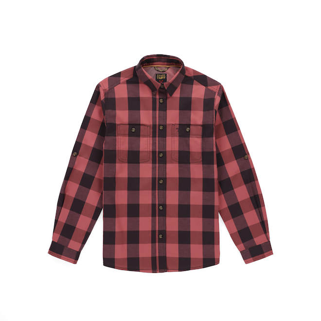 Tilley Tuff Work Shirt for Women with Chest Pockets in Rose Mesa Plaid Cotton - 2X-Large