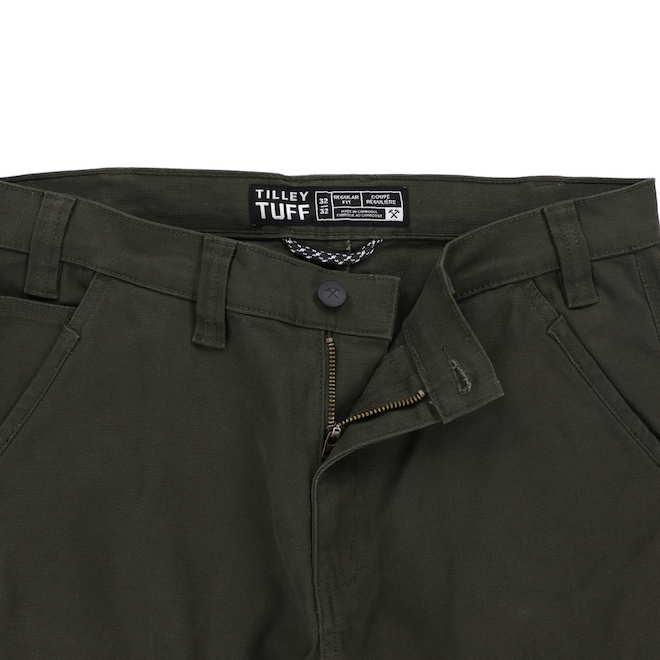 Tilley Tuff Cargo Pants in Olive Stretch Twill - 34 x 32