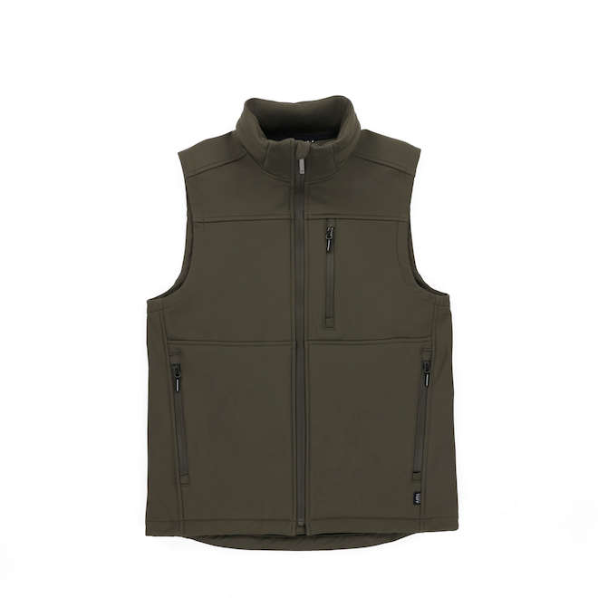 Tilley Tuff Sleeveless Vest for Men with Mock Neck in Olive Microfleece - 2X-Large
