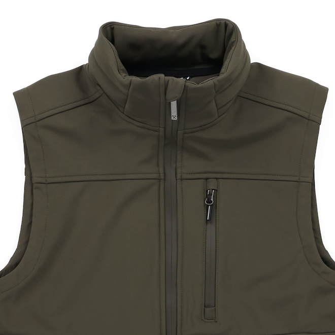 Tilley Tuff Sleeveless Vest for Men with Mock Neck in Olive Microfleece - 2X-Large
