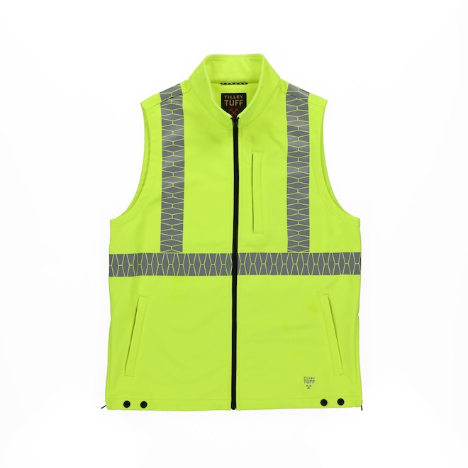 Tilley Tuff Sleeveless Vest for Men in High Visibility Yellow Microfleece - Small