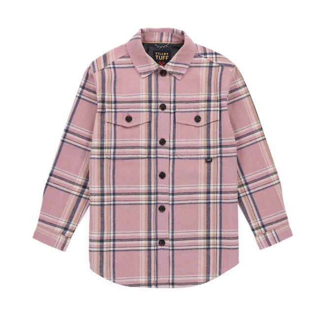 Tilley Tuff Shacket for Women in Pink Plaid Polyester - Small