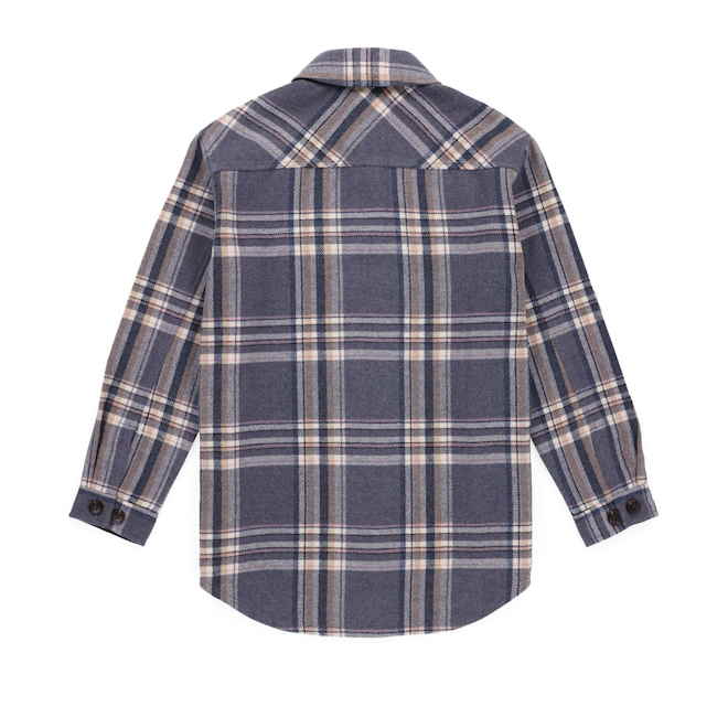 Tilley Tuff Shacket for Women in Blue and Greige Plaid Polyester - X-Large