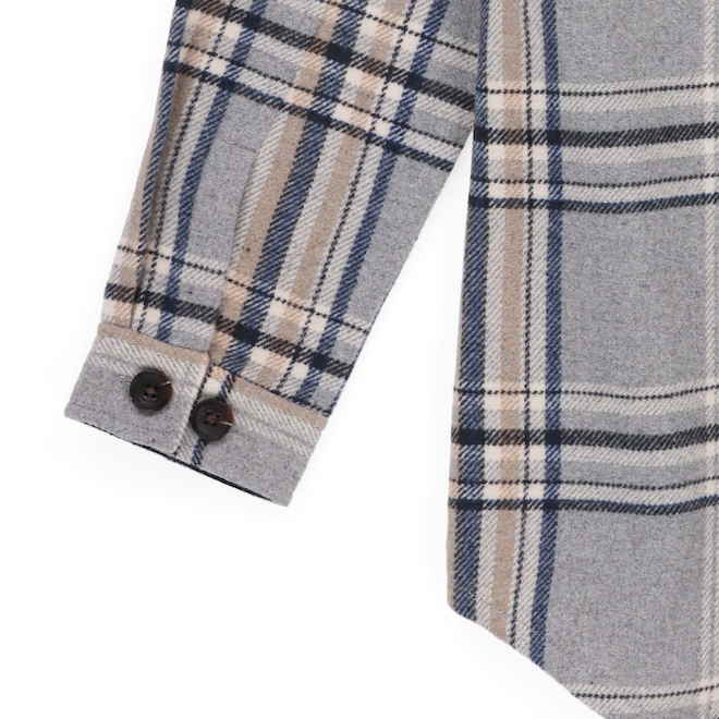 Tilley Tuff Shacket for Women in Grey Mix Plaid Polyester - Medium
