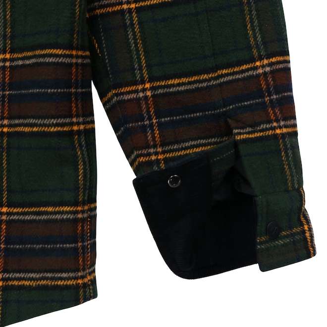 Tilley Tuff Hooded Shacket for Men in Mallard Green Cotton Lined Flannel - Medium