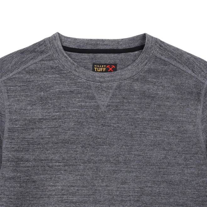 Tilley Tuff Long-Sleeved T-Shirt for Men in Grey Jersey - Medium