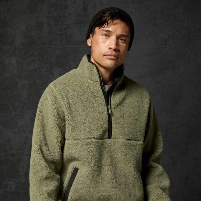 Tilley Tuff Unisex Jacket in Olive Sherpa Fleece - Large