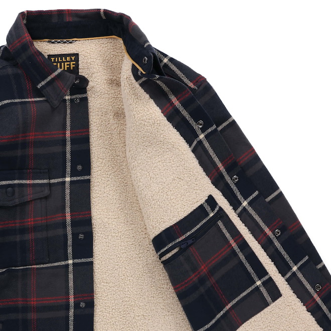 Tilley Tuff Shacket for Men in Grey Slate Cotton Lined Fleece - Medium