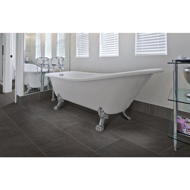 ALLEN + ROTH Galvano Charcoal Porcelain Granite Floor and Wall Tile