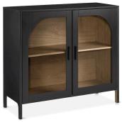 Bouclair 100 x 40 x 91 cm Black Wood/Glass Buffet