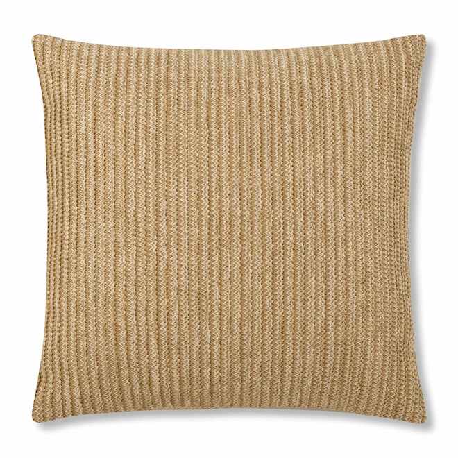 Bouclair Oriane 18-in Square Solid Decorative Cushion Beige