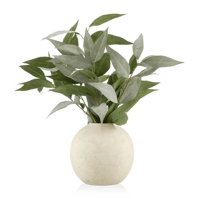 Bouclair 25 x 38 cm Artificial Eucalyptus in White Ceramic Pot