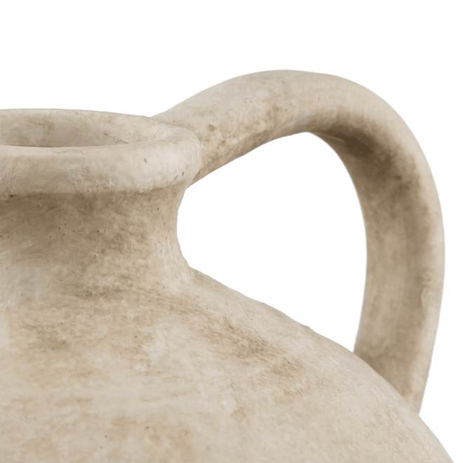 Bouclair 23.5 x 30.5 cm Off-White Ceramic Table Vase with Handle