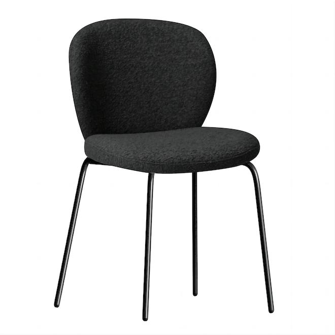Bouclair 2-Pack 16.5 x 33.28-in Black Fabric/Metal Dining Chair