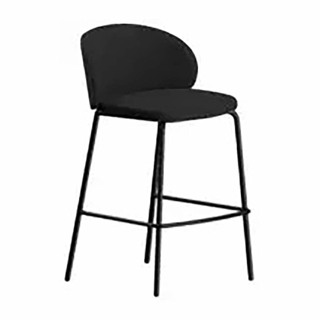 Boucair 2-Pack Black Fabric/Metal Bar Stool
