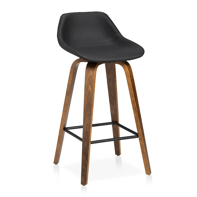 Bouclair 2-Pack 36-in Black Faux Leather Bar Stool