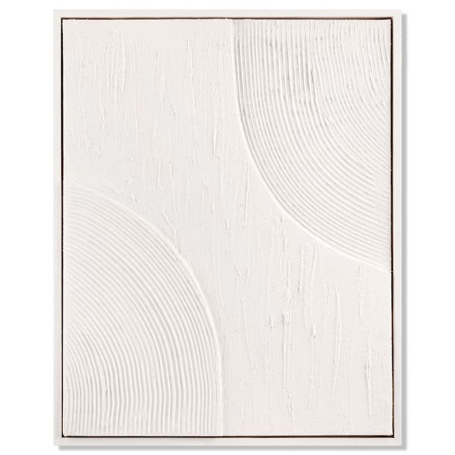 Bouclair Framed Art Abstract w/ Textured Look 16 x 20-in - White