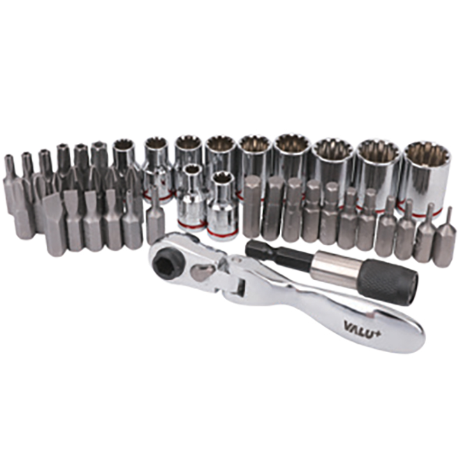 VALU+ Ratchet Tool Set in a Case - 44-Piece