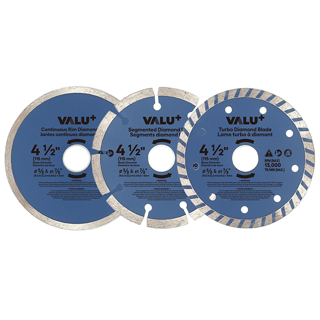 VALU+ 4.5-in Diamond Grinder Blades - 3 Pcs