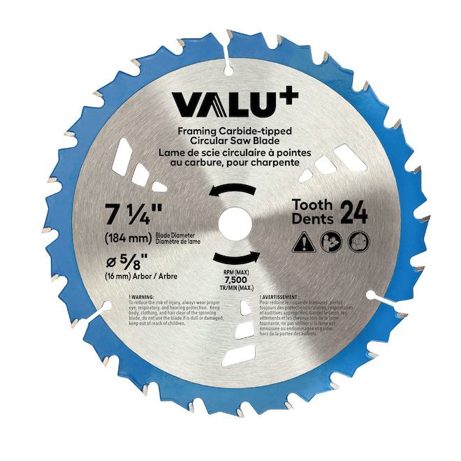 VALU+ 7.25-in Dry Cut Framing Circular Saw Blade - 24T