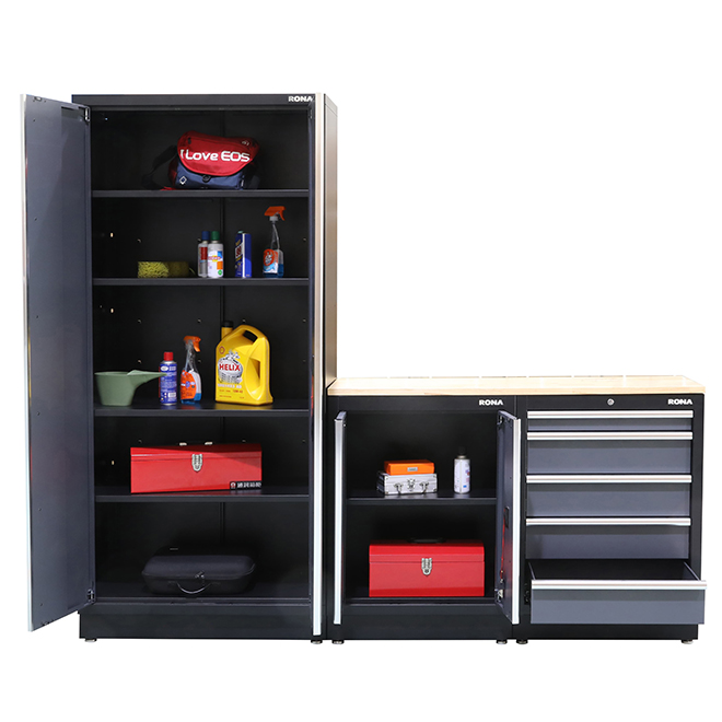 RONA 5-Drawer Garage Cabinet Grey Steel 26.79 x 35.85 x 18.05-in