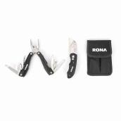 Multi-outil et couteau utilitaire RONA avec pochette de rangement, 16 outil en 1