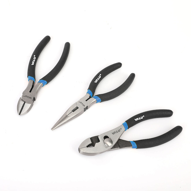 VALU+ Set of Assorted Pliers in Steel - 3 Pieces
