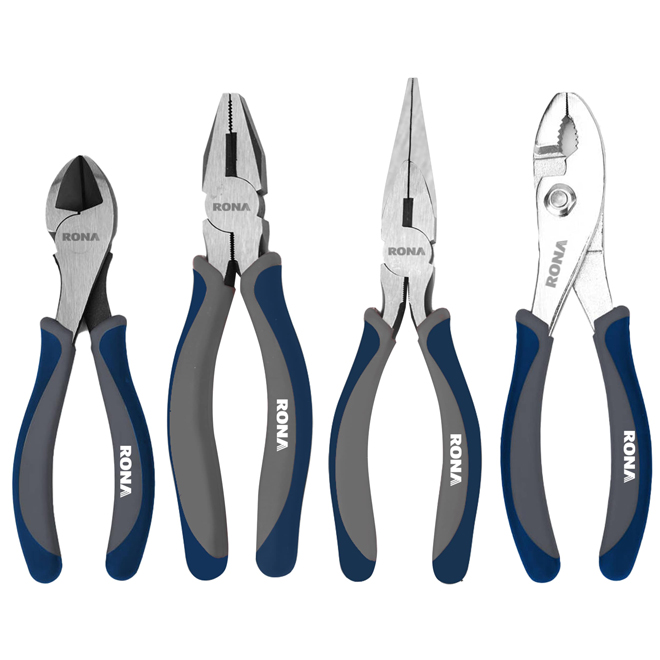 RONA All-Purpose Plier Set in Carbon Steel - 4-Piece