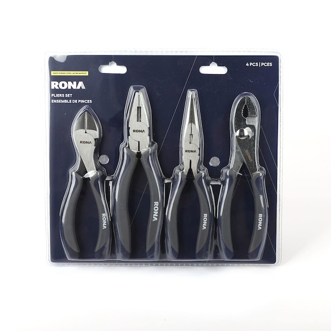 RONA All-Purpose Plier Set in Carbon Steel - 4-Piece