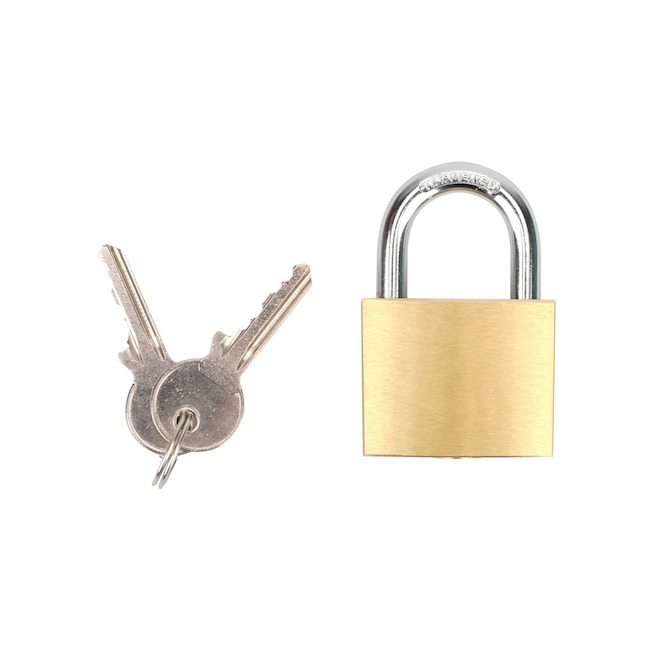 VALU+ Keyed Padlock for Outdoors in Solid Brass with 2 Keys