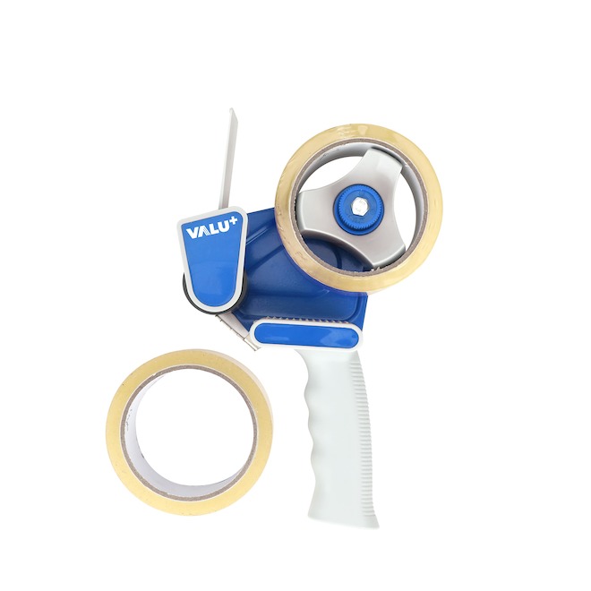 VALU+ Tape Dispenser with 2 Rolls of Packaging Tape - 1.89-in X 54 YD