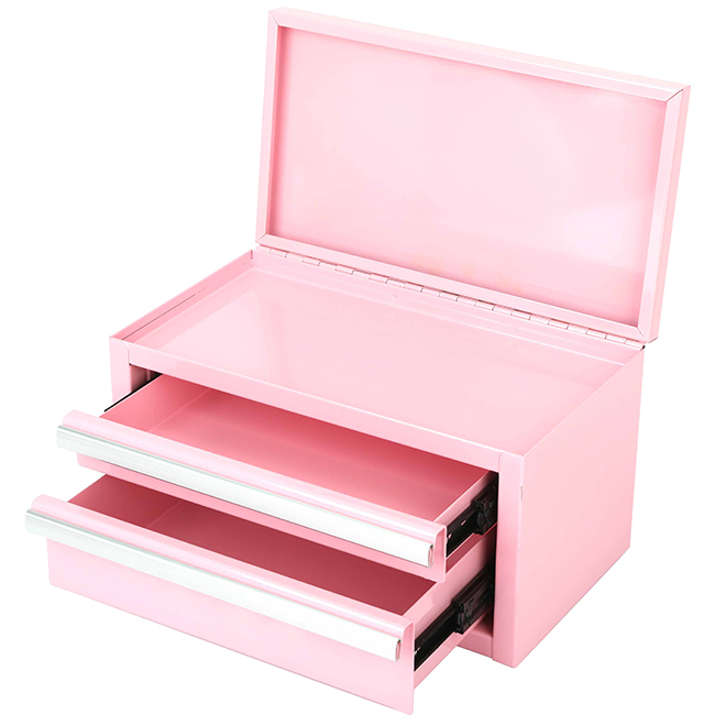RONA Mini Tool Box with Drawers in Pink Steel - 11 x 6 x 6-in 24