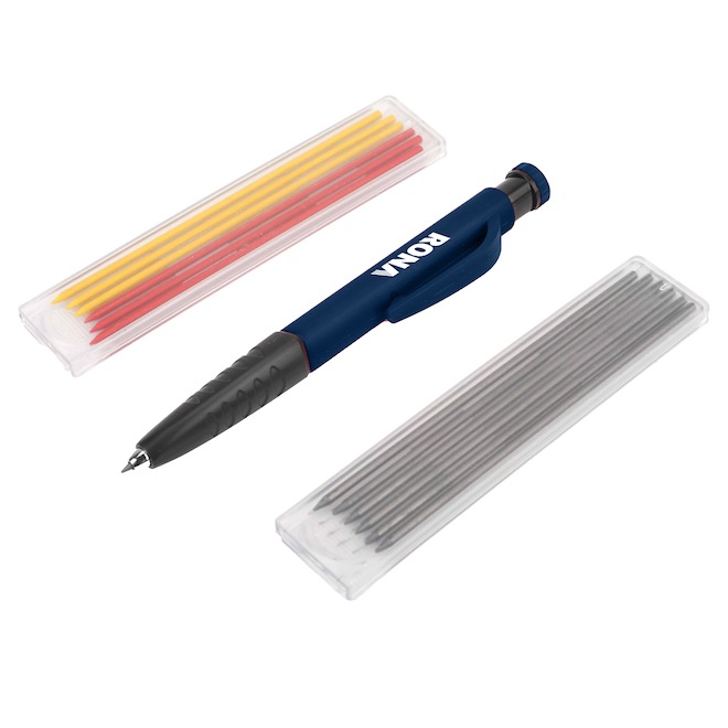 RONA Carpenter Pencil Set with 1 Mechanical Pencil and 12 Leads - 13-Piece