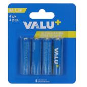 VALU+ Alkaline Batteries AA - Pack of 4