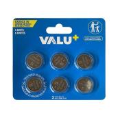 VALU+ CR2032 Lithium Batteries 3V - Pack of 6