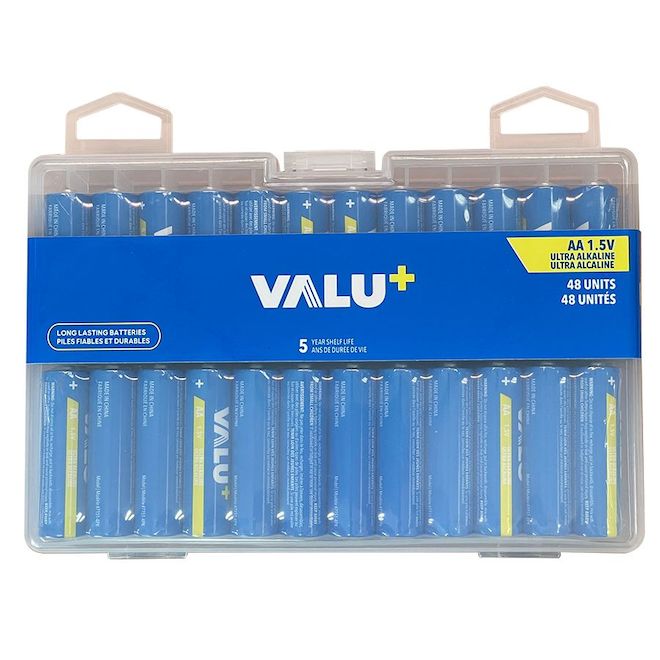 Rust Valu Battery Small VALU+ Ultra Alkaline AA Batteries 1.5-V - Pack of 48 | RONA