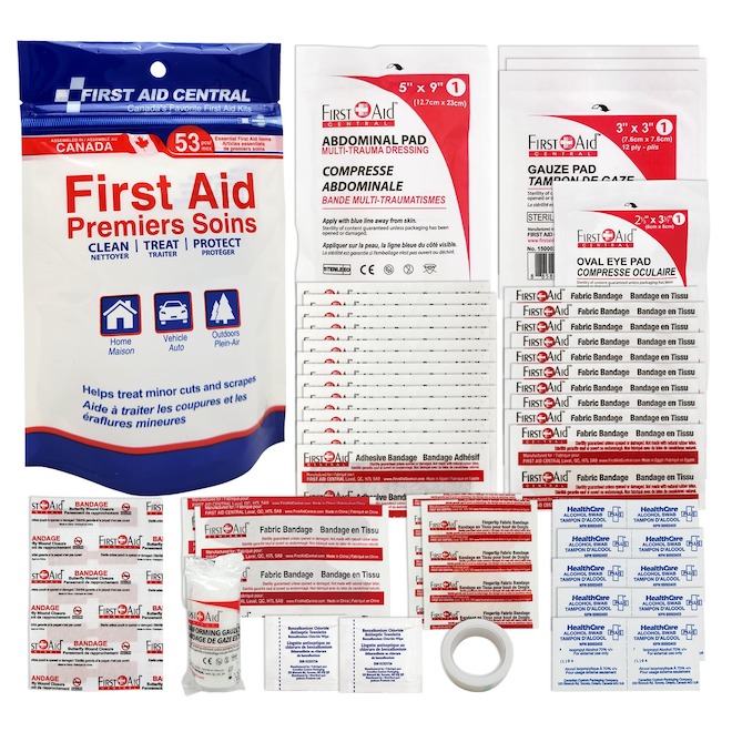 First Aid Central Grab-n-Go First Aid Kit - 53 Pieces