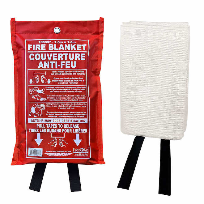 First Aid Central Fire Blanket Compact and Wall-Mounted - 40 x 40-in