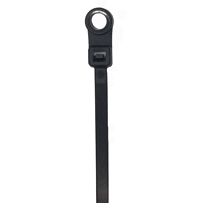VALU+ Cable Ties in Black Nylon 8-in with Mounting Head - Pack of 100