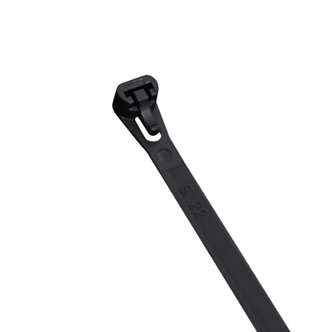 VALU+ Cable Ties in Black Nylon 8-in with Mounting Head - Pack of 20