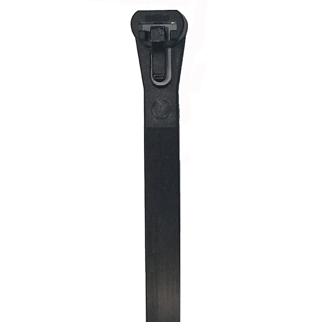 VALU+ Cable Ties in Black Nylon 8-in with Mounting Head - Pack of 20