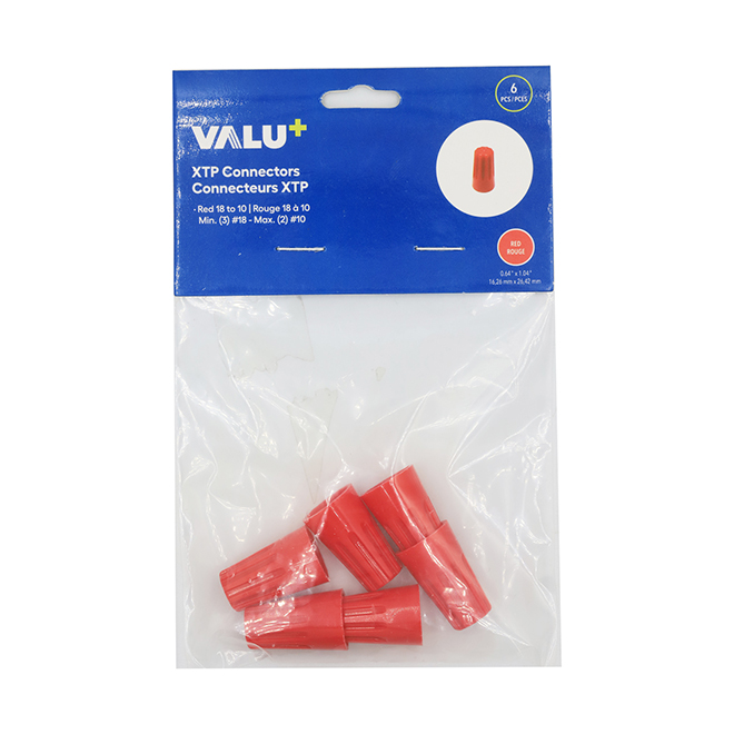 VALU+ XTP Wire Connectors Red - Pack of 6