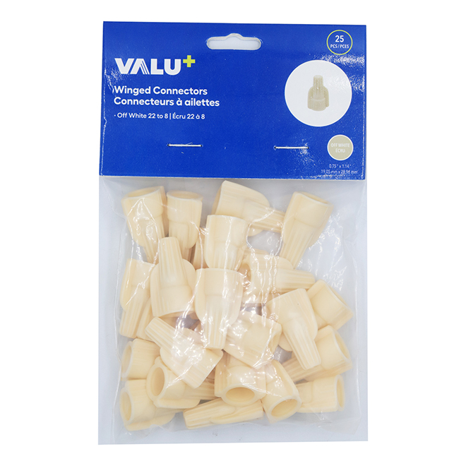 VALU+ Winged Connectors Off-White - Pack of 25