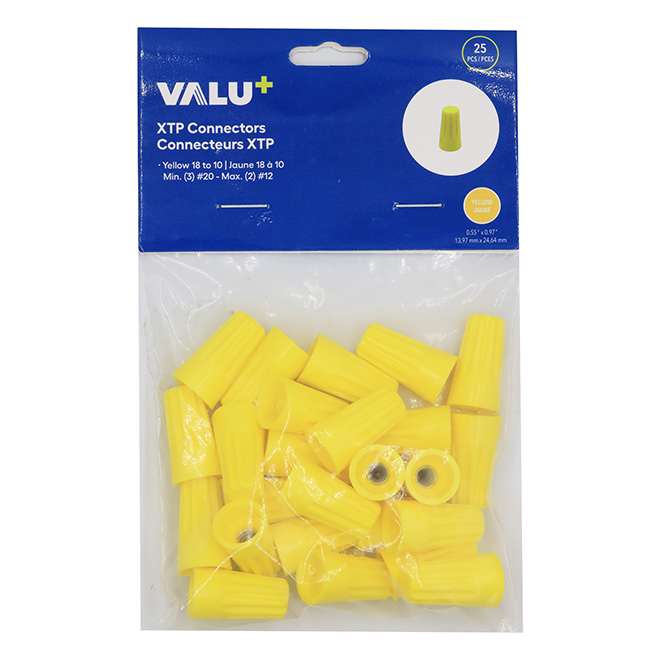 VALU+ XTP Wire Connectors Yellow - Pack of 25