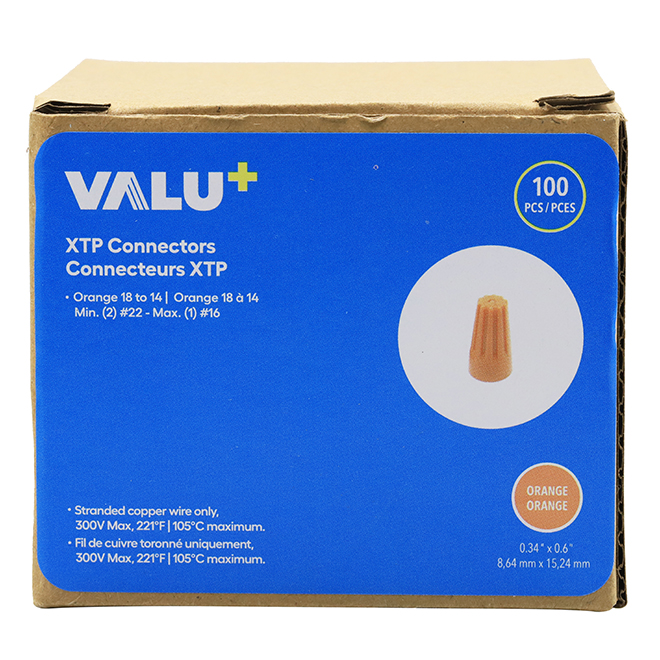VALU+ XTP Wire Connectors Orange - Pack of 100